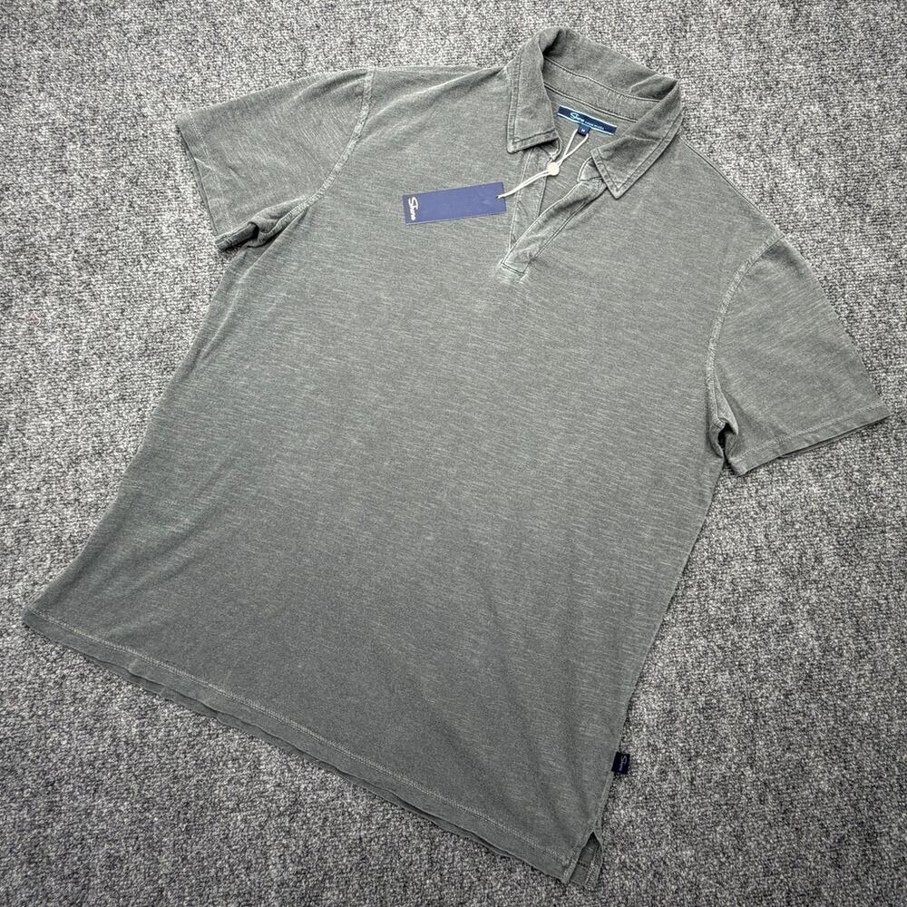 Shore Polo Shirt Mens M Charcoal Gray Cotton Made USA NWT Washed Look NEW